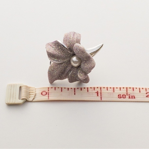 𝅺Vintage Margot Townsend Sparkling Pink Enamel Floral Earring Brooch Jewelry Set - Picture 15 of 16